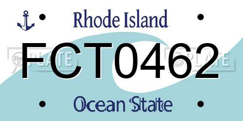 FCT0462 Rhode Island License Plate