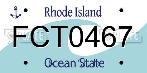 FCT0467 Rhode Island License Plate