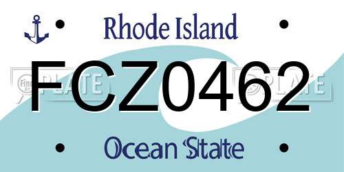 FCZ0462 Rhode Island License Plate