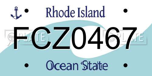 FCZ0467 Rhode Island License Plate