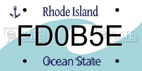 FD0B5E Rhode Island License Plate