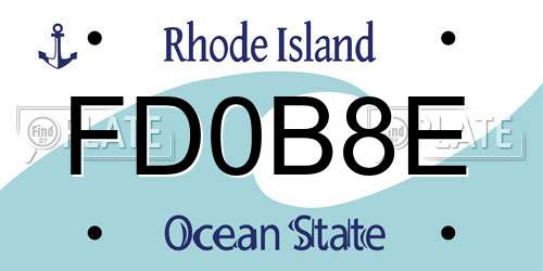 FD0B8E Rhode Island License Plate