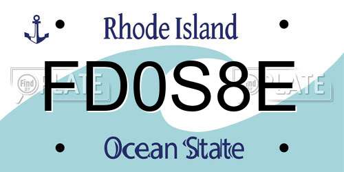 FD0S8E Rhode Island License Plate