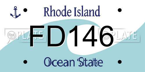 FD146 Rhode Island License Plate