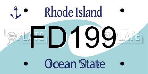 FD199 Rhode Island License Plate