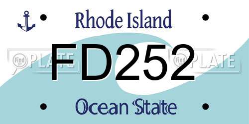 FD252 Rhode Island License Plate