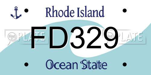 FD329 Rhode Island License Plate