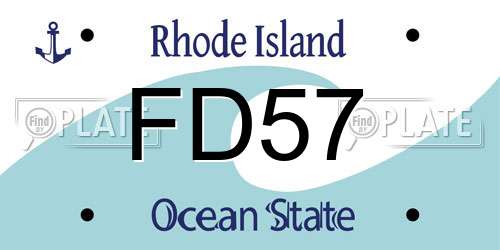 FD57 Rhode Island License Plate