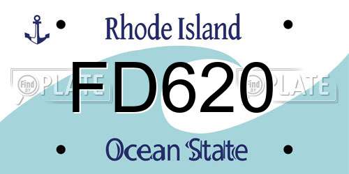 FD620 Rhode Island License Plate