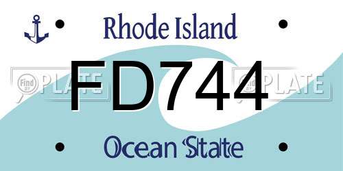 FD744 Rhode Island License Plate