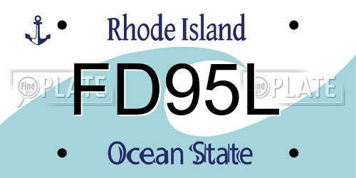 FD95L Rhode Island License Plate