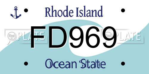 FD969 Rhode Island License Plate