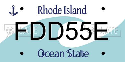FDD55E Rhode Island License Plate