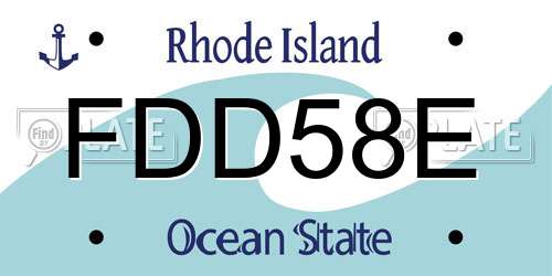 FDD58E Rhode Island License Plate
