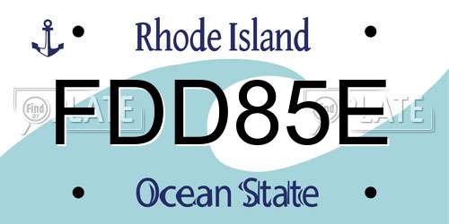 FDD85E Rhode Island License Plate