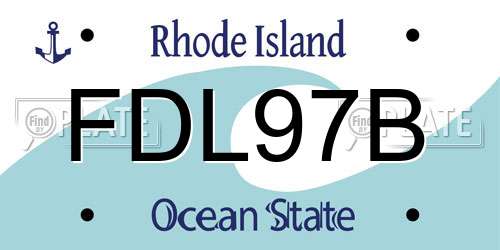 FDL97B Rhode Island License Plate
