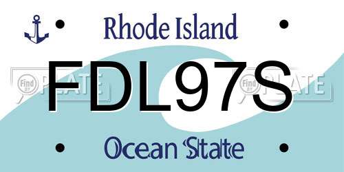 FDL97S Rhode Island License Plate