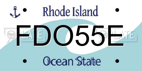 FDO55E Rhode Island License Plate