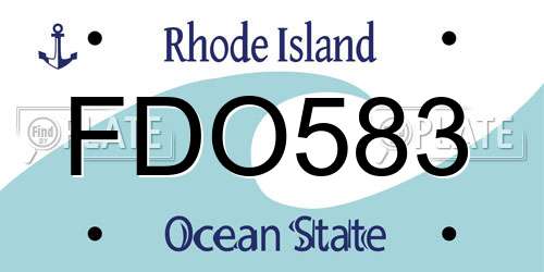 FDO583 Rhode Island License Plate