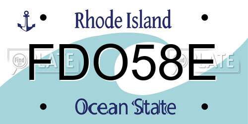FDO58E Rhode Island License Plate