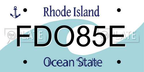 FDO85E Rhode Island License Plate
