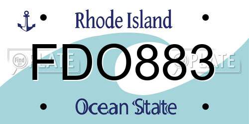 FDO883 Rhode Island License Plate