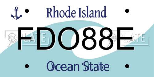 FDO88E Rhode Island License Plate