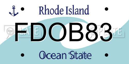FDOB83 Rhode Island License Plate