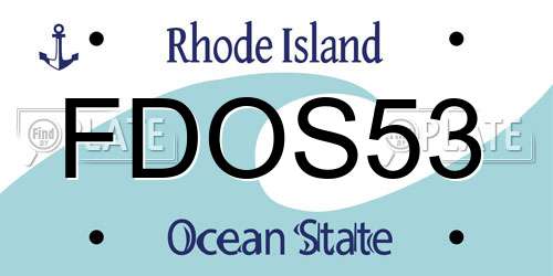 FDOS53 Rhode Island License Plate