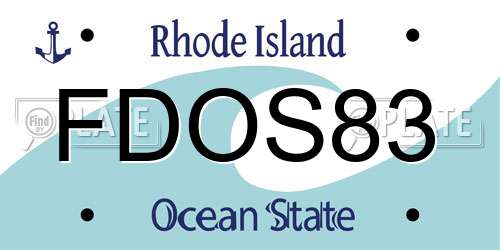 FDOS83 Rhode Island License Plate