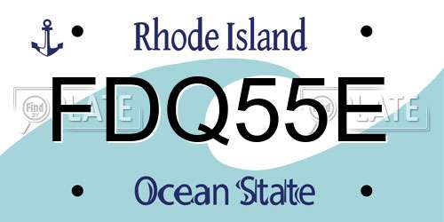 FDQ55E Rhode Island License Plate