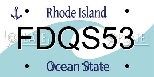 FDQS53 Rhode Island License Plate