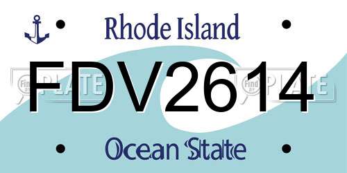 FDV2614 Rhode Island License Plate