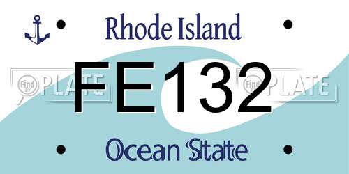 FE132 Rhode Island License Plate