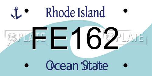 FE162 Rhode Island License Plate
