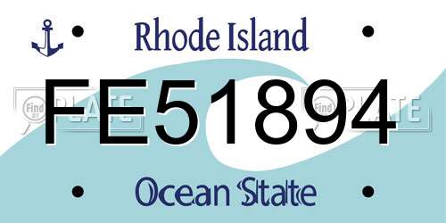 FE51894 Rhode Island License Plate