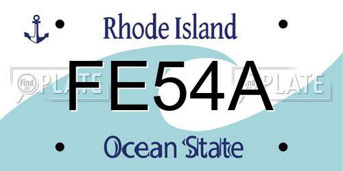 FE54A Rhode Island License Plate