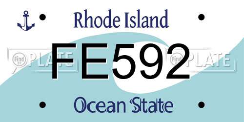 FE592 Rhode Island License Plate