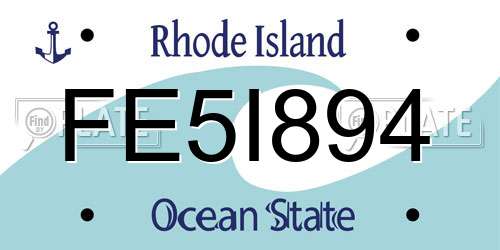 FE5I894 Rhode Island License Plate