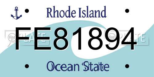 FE81894 Rhode Island License Plate