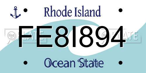 FE8I894 Rhode Island License Plate
