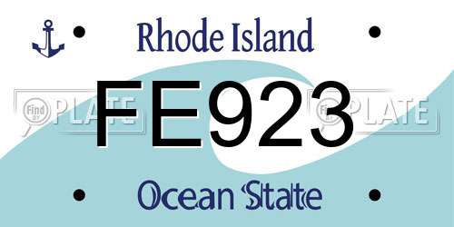 FE923 Rhode Island License Plate