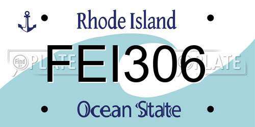 FEI306 Rhode Island License Plate