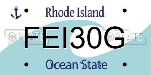 FEI30G Rhode Island License Plate