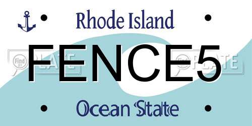 FENCE5 Rhode Island License Plate