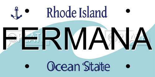 FERMANA Rhode Island License Plate