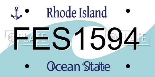FES1594 Rhode Island License Plate