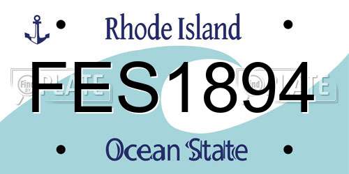 FES1894 Rhode Island License Plate