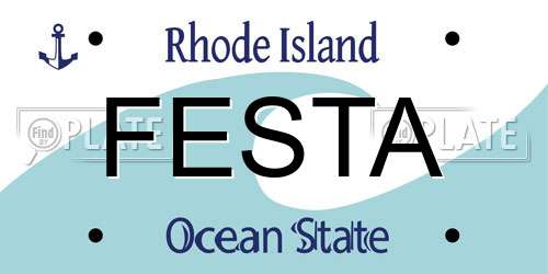 FESTA Rhode Island License Plate