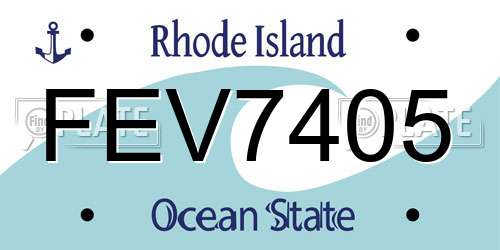FEV7405 Rhode Island License Plate